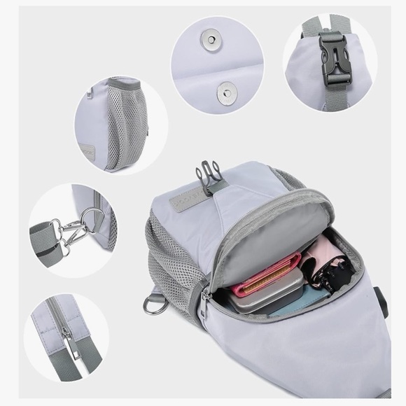 Lovevook Lilac and Gray Sling Backpack Travel Bag - Picture 8 of 11